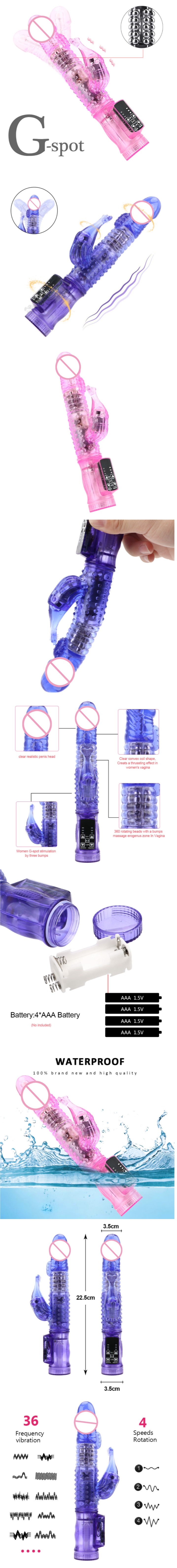 Rabbit Vibrator, Clitoris Stimulator, Adult Toys, Sex Massager, Female Masturbator, Anal Plug, G-Spot Massager,