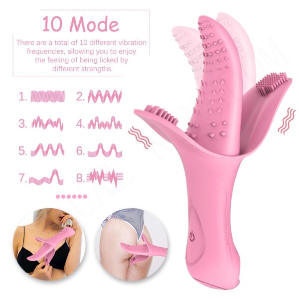 3 Shocking Point Vibrator Tongue Licking Sex Toys Vagina Stimulator G-spot Clitoris Massage Female Masturbator Adult Sex Product - Image 5