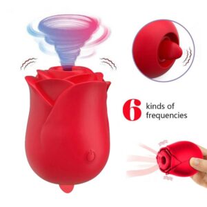 Female Rose Shape Tongue Oral Licking Vibrator Vagina Nipple Sucking G Spot Clitoris Stimulate Masturbation Adult Toys For Women