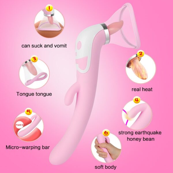 Pussy Dildo Vibrators Adult Sex Toys For Vagina Nipple Sucker Licking Clit Stimulation Heating Vibrators for Women Intimate Good - Image 4