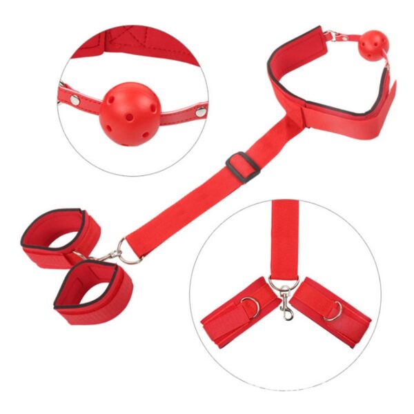 Bondage Restraint Handcuffs With Mouth Plug BDSM Adult Products Fetish Slave Sex Games Erotic Sexy Toys For Woman And Couples - Image 2