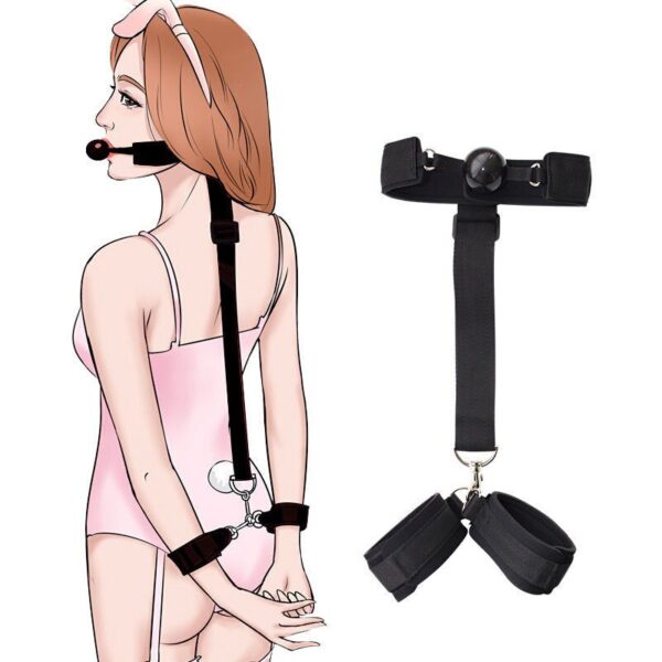 Bondage Restraint Handcuffs With Mouth Plug BDSM Adult Products Fetish Slave Sex Games Erotic Sexy Toys For Woman And Couples - Image 5