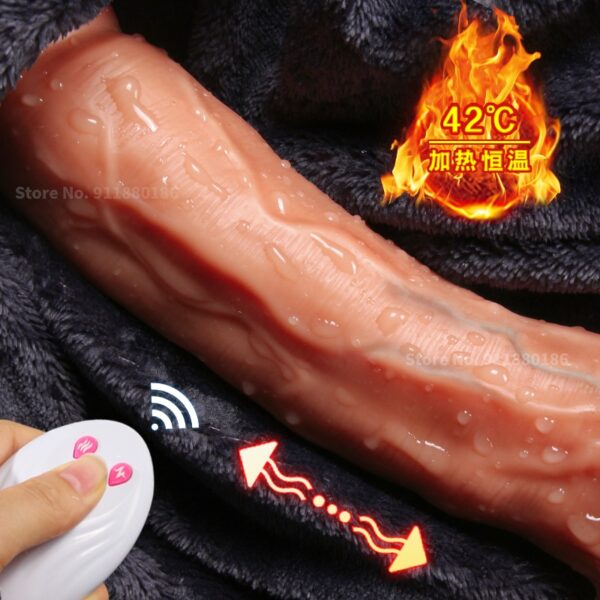 Heating Realistic Thrusting Dildo Vibrator for Woman Soft huge Big Dick Penis G Spot Vagina anus Masturbator Sex Toy for adult