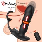 Silicone Anal Vibrator Thrusting Prostate Stimulator Massager Delay Ejaculation Lock Ring Anal Butt Plug Sex Toys Dildos for Men