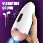 Automatic Masturbators for Men with Vibration Male Masturbation Cup Realistic Vaginal Sex Toys with Sound Sex Machines Black