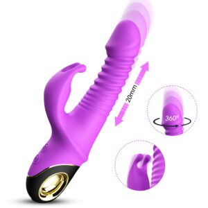 9 Speed Vibrating G-spot Vibration Rabbit Vibrator USB Rechargeable Masturbation thrusting Dildo Vibrator Clit Sex Toy for Woman