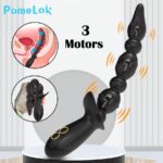 POMELOK 3 motor Anal Vibrator Gay Prostate Massager Anal Beads Butt Plug Vibrator Male Masturbator Sex Toys for Women Men Adults