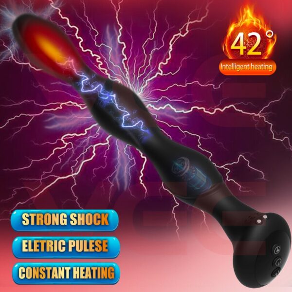 Electric Shock Anal Plug Bead Prostate Massager Heating Butt Female Masturbator Erotic Sex Toys Vibrators for Couple Men Women - Image 5