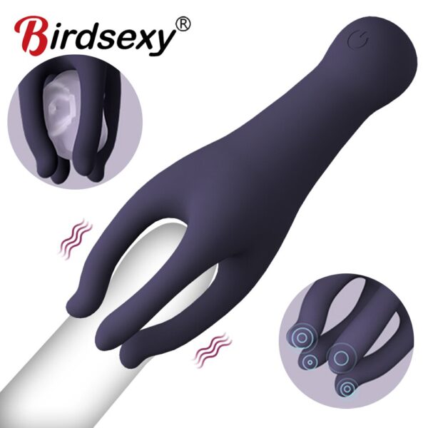 Penis Delay Trainer Exerciser Glans Stimulater Massager Mens Vibrator Male Masturbator Equipment Sex Toys Adult Goods For Men