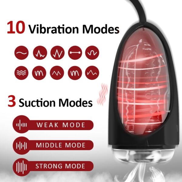 Sucking Masturbation Cup Real Blowjob Strong Suction Powerful Vibrating Adult Intimate Oral Sex Toys for Men - Image 2