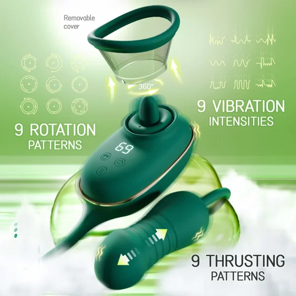 3 in 1 Vacuum Licking Vibrator for Women G Spot Massager Clitoris Stimulator Nipple Sucker Thrusting Dildo Sex Toys for Adult - Image 2