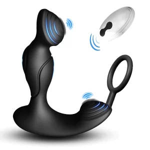 HESEKS Male Prostate Massager Wireless Control Anal Plug Ring Delay Ejaculation Butt Plug Vibrator Sex Toy for Men Masturbator