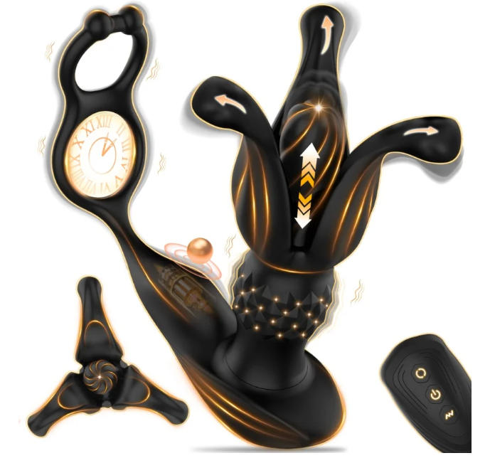 Remote Control Prostate Massager Anal Vibrator Male Sex Toys for Men Anal Plug 9 Tension Shock Flapping Thrusting Vibrating Plug