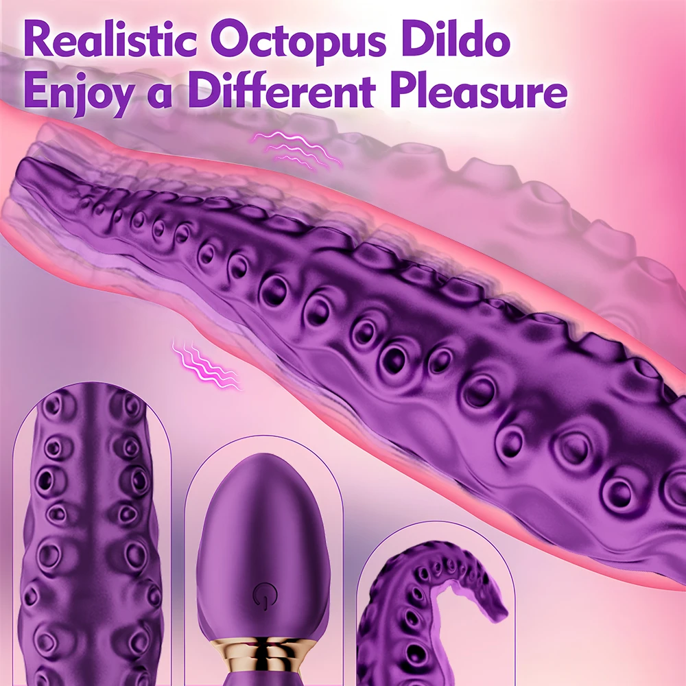 Octopus Tentacle Vibrator Female G Spot Clit Vagina Stimulation 360° Rotation Silicone Dildo Masturbation Sex Toy for Women - Image 8