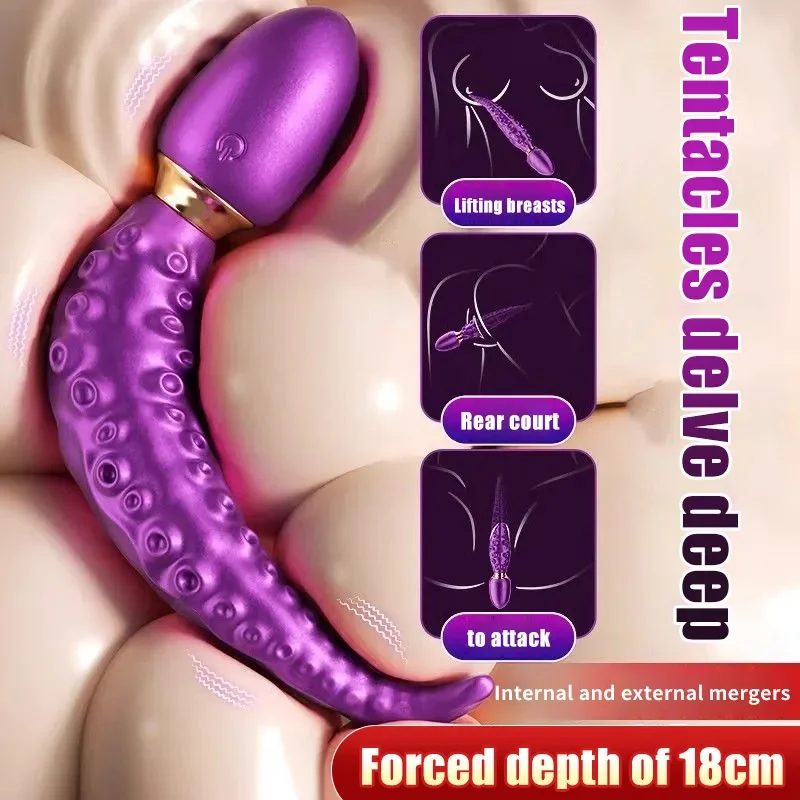 Octopus Tentacle Vibrator Female G Spot Clit Vagina Stimulation 360° Rotation Silicone Dildo Masturbation Sex Toy for Women - Image 4