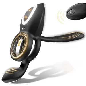 Kushor 4in1 Vibrating Cock Ring Vibrator Penis Ring G Spot Clit Stimulator Men Ejaculation Delay Remote Control Couple Sex Toy